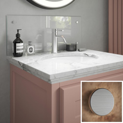 Splashback / Splashback Clear Glass Bathroom Splashback  250 x 500mm Brushed Caps