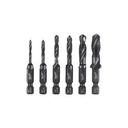 Milwaukee / Milwaukee Hex HSS-G Combi Drill Tap Set 1/4'' M3-M10