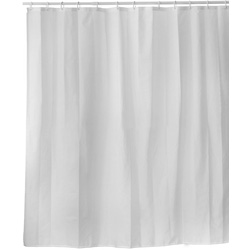 Ebb and Flo / Ebb + Flo White Plain Textile Shower Curtain 