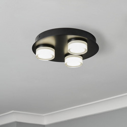 Spa Lighting / Spa Amalfi 3 Light Plate Flush Light IP44 14W 1400lm 4000K Matt Black