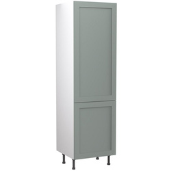 Kitchen Kit / Kitchen Kit Flatpack Shaker Kitchen Cabinet Fridge & Freezer 70/30 Unit Matt Sage Green 600mm