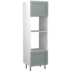 Kitchen Kit / Kitchen Kit Flatpack Shaker Kitchen Cabinet Tall Oven & Microwave Unit Matt Sage Green 600mm