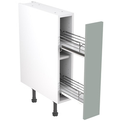 Kitchen Kit / Kitchen Kit Flatpack Shaker Kitchen Cabinet Pull-Out Base Unit Matt Sage Green 150mm