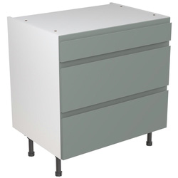 Kitchen Kit / Kitchen Kit Flatpack J-Pull Kitchen Cabinet Base 3 Drawer Unit Matt Sage Green 800mm