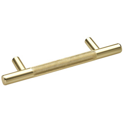 Hiatt / Kensington Knurled T-Bar Handle 96mm Brushed Brass