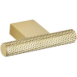 Hiatt / Kensington Knurled T Knob 60mm Brushed Brass