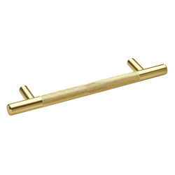 Hiatt / Kensington Knurled T-Bar Handle 128mm Brushed Brass