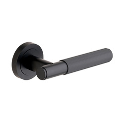 Designer Levers / Frankfurt Linear Lever on Rose Door Handle 130mm Matt Black