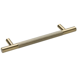 Hiatt / Kensington Knurled T-Bar Handle 128mm Antique Brass