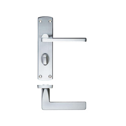 Zoo Hardware / Leon Lever Bathroom Door Handle on Backplate 170 x 40mm Satin Chrome