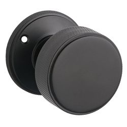 Designer Levers / Kensington Knurled Mortice Door Knob Matt Black