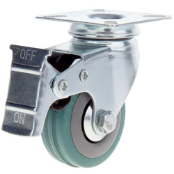 Lockworks / Lockworks Swivel Plate Castor with Brake Rubber 50mm 40kg