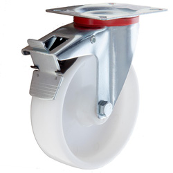 Lockworks / Lockworks Swivel Plate Castor with Brake Nylon 125mm 120kg