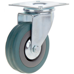 Lockworks / Lockworks Swivel Plate Castor Rubber 75mm 50kg