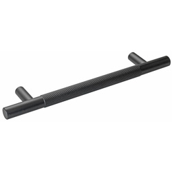 Eclipse / Knurled T Bar Cabinet Handle Matt Black
