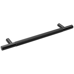 Eclipse / Eclipse Knurled T Bar Cabinet Handle Matt Black 160mm