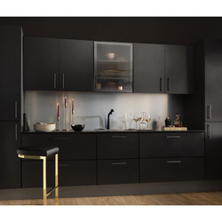 AluSplash / AluSplash Double-Sided Splashback 750 x 900mm Ebony / Brushed Steel