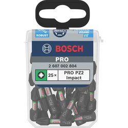 Bosch / Bosch Pro Impact Rated Screwdriver Bits PZ2 x 25mm