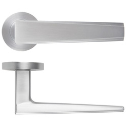Zoo Hardware / Veloce Lever on Rose Door Handle Satin Chrome