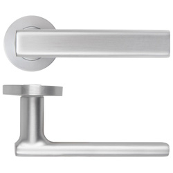 Zoo Hardware / Frigo Lever on Rose Door Handle Satin Chrome