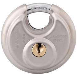 Burg-Wachter / Burg-Wächter High Performance Closed Shackle Disc Padlock Stainless Steel 60mm