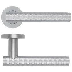 thumbnail image 2 of Haven Heritage Satin Chrome T-Bar Internal Door Handle - Pair, Tubular Lever On Round Rose 2 of 5