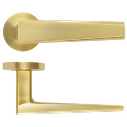 Zoo Hardware / Veloce Lever on Rose Door Handle Satin Brass