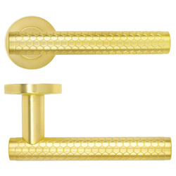 Zoo Hardware / Favo Lever on Rose Door Handle Satin Brass
