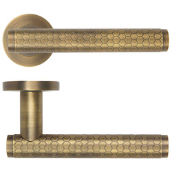 Zoo Hardware / Favo Lever on Rose Door Handle Antique Brass