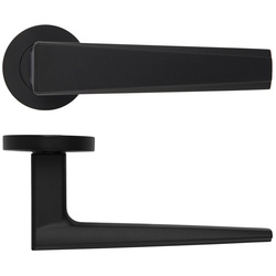 Zoo Hardware / Veloce Lever on Rose Door Handle Oscuro Matt Black