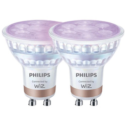 Philips / Philips GU10 Dimmable Glass Smart Bulb RGB 4.7W 345lm Twin Pack