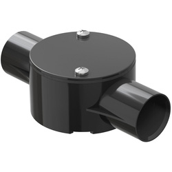 D-Line / D-Line Speedway PVC Conduit Through Box 25mm Black 2 Way