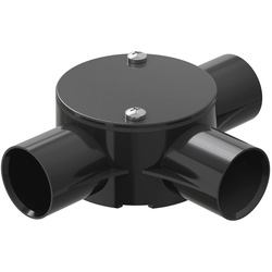 D-Line / D-Line Speedway PVC Conduit Tee Box 25mm Black 3 Way