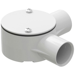 D-Line / D-Line Speedway PVC Conduit Angle Box 25mm White 2 Way