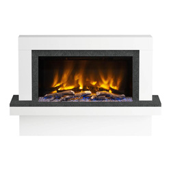 Be Modern / Be Modern Pryzm Vardo Electric Timber Fireplace 47" Ice White & Nightfall with Plinth