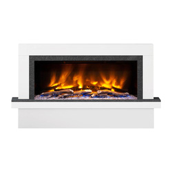 Be Modern / Be Modern Pryzm Vardo Electric Timber Fireplace 57" Ice White & Nightfall with Plinth