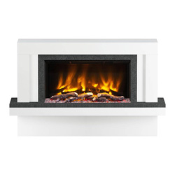 Be Modern / Be Modern Pryzm Vardo Electric Timber Fireplace 53" Ice White & Nightfall with Plinth