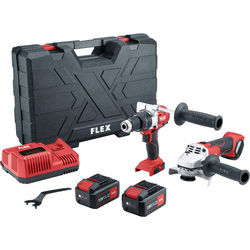 Flex / FLEX 18V Brushless Combi Drill & Angle Grinder Kit 2 x 5.0Ah