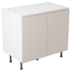 Kitchen Kit / Kitchen Kit Flatpack J-Pull Kitchen Cabinet Base Unit Gloss Light Grey 900mm