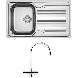 Franke / Franke Reversible Stainless Steel Kitchen Sink & Tap Single Bowl Danube Tap