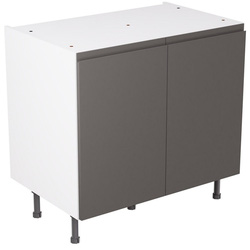 Kitchen Kit / Kitchen Kit Flatpack J-Pull Kitchen Cabinet Base Unit Gloss Graphite 900mm