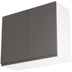 Kitchen Kit / Kitchen Kit Flatpack J-Pull Kitchen Cabinet Wall Unit Gloss Graphite 900mm