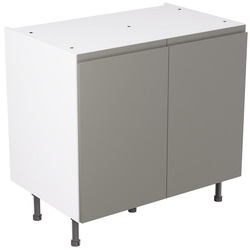 Kitchen Kit / Kitchen Kit Flatpack J-Pull Kitchen Cabinet Base Unit Gloss Dust Grey 900mm
