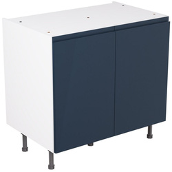 Kitchen Kit / Kitchen Kit Flatpack J-Pull Kitchen Cabinet Base Unit Matt Indigo Blue 900mm