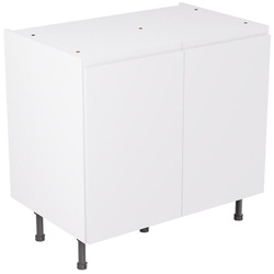 Kitchen Kit / Kitchen Kit Flatpack J-Pull Kitchen Cabinet Base Unit Matt White 900mm