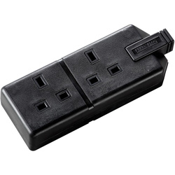 Masterplug / Masterplug Heavy Duty Rewireable Trailing Socket 2 Gang Black