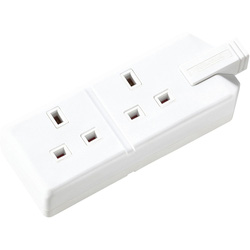 Masterplug / Masterplug Heavy Duty Rewireable Double Extension Socket 2 Gang White