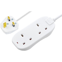 Masterplug / Masterplug LED Double Socket Extension Lead 2 Gang 5m White