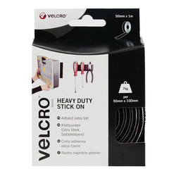 Velcro Brand Heavy-Duty Stick On Tape 50mm x 1m Black
