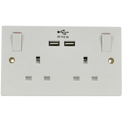 Made4Trade / Made4Trade Switched Socket with USB 2-Gang 3.1A USB A